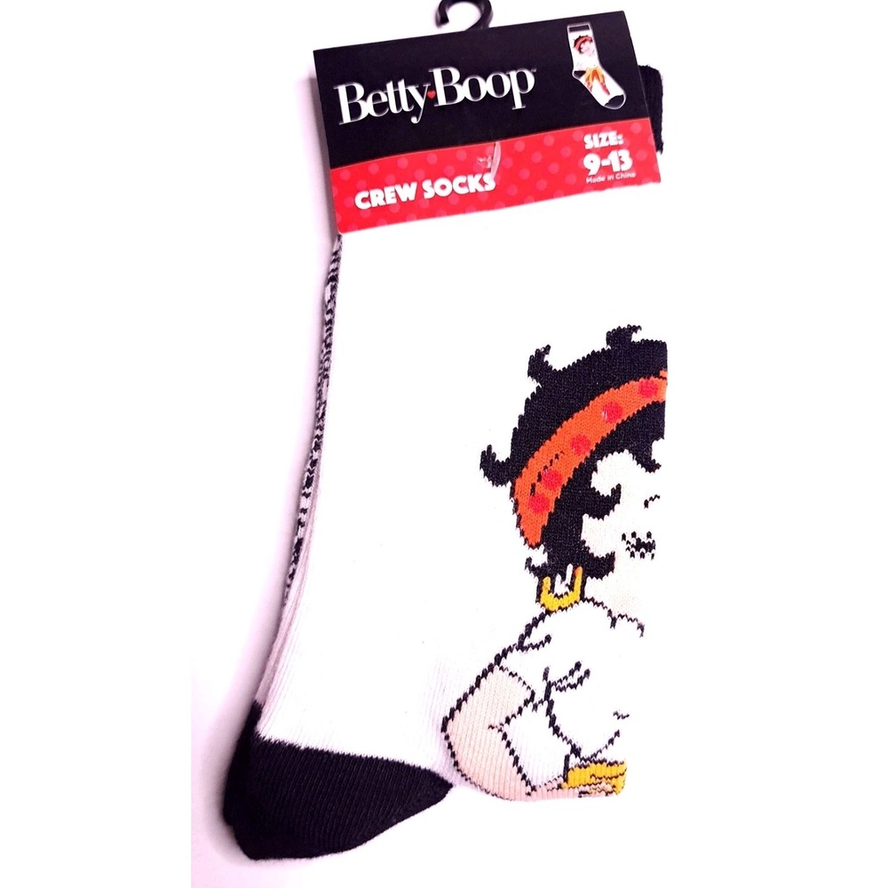 Betty‎ Boop Socks Men's Shoe Sizes 9- 13 One Pair Novelty Crew Socks Gift